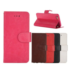 Hot seller Crazy Horse Pattern Flip Case For iPhone 7 7 plus 6s 5s Samsung S7 S7 EDGE S6