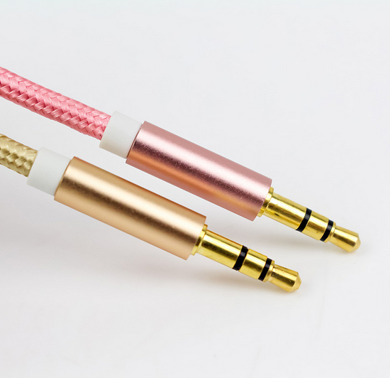 Aluminum alloy male audio cable 3.5mm audio line aux copper wire car car universal audio cable