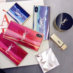 New Hot Seller YSL Tempered Glass Case For iPhone 6 7 8 Plus X