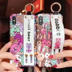 New Cartoon Bear Rabbit Wristband Case For iPhone 6 6P 7 8P X XS XS MAX
