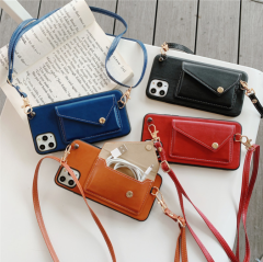 Three-Dimensional Card Leather Messenger Rope Coin Purse Phone Case