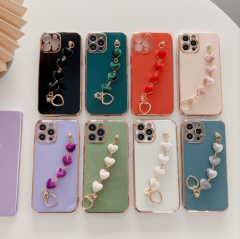 Love Necklace Electroplating Phone Case For iphone 7-14 pro max