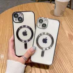 High Quality Electroplating CD Pattern TPU Magnetic Case For iPhone 11 12 13 Series