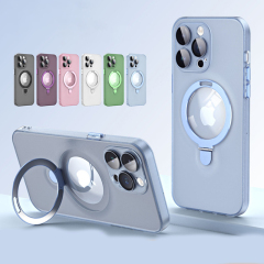 Transparent Frosted Camera Lens All-inclusive Magnetic Bracket TPU PC Case For iPhone 11-14 Pro Max