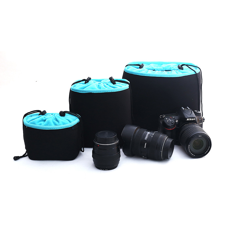 Neoprene Camera Bag with Lining to Protect Camera Equipment Camera Bag for Backpack and Handbag as Swaddling Cloth Replacement black/blue