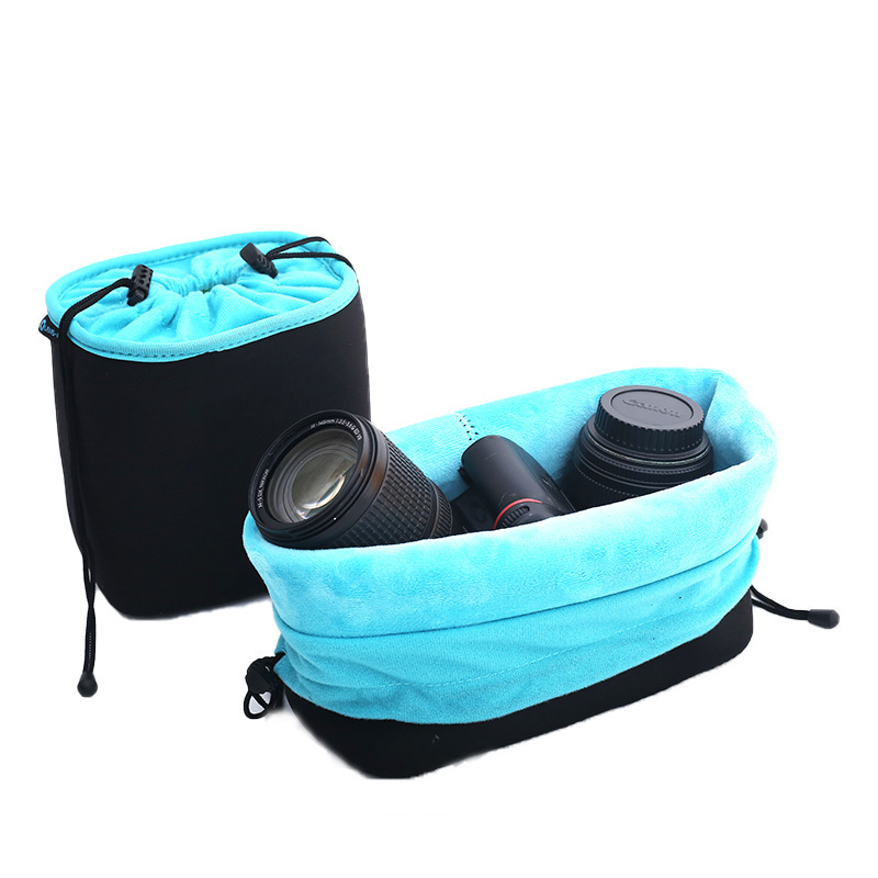 Neoprene Camera Bag with Lining to Protect Camera Equipment Camera Bag for Backpack and Handbag as Swaddling Cloth Replacement black/blue