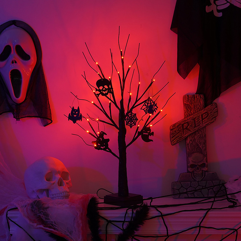 Halloween tree lights led holiday party arrangement home decoration lights ghost tree ghost festival decoration atmosphere luminous tree