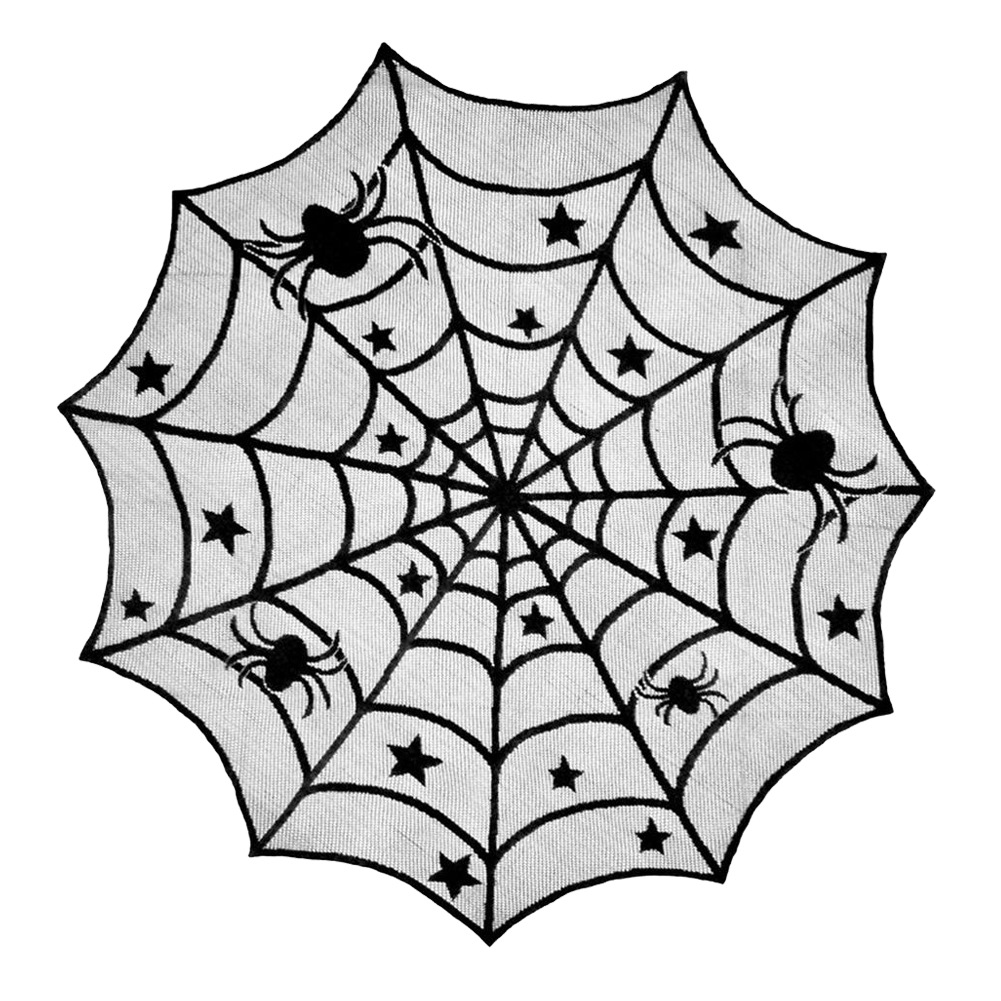 European and American foreign trade style black lace combination Halloween table runner Halloween spider web tablecloth ghost festival decorative cloth