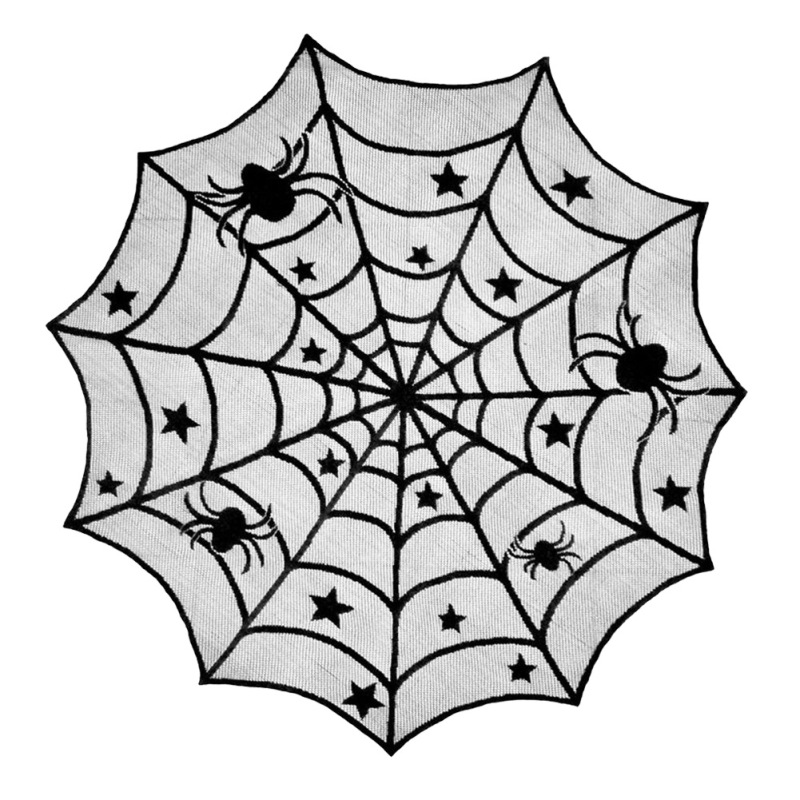 European and American foreign trade style black lace combination Halloween table runner Halloween spider web tablecloth ghost festival decorative cloth
