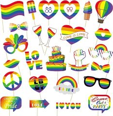 New 26-piece Set of Pride Month Rainbow Theme Photo Props Pride Day Party Funny Shooting