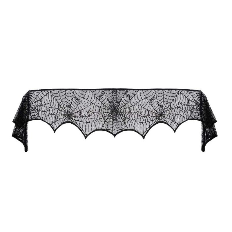 European and American foreign trade style black lace combination Halloween table runner Halloween spider web tablecloth ghost festival decorative cloth