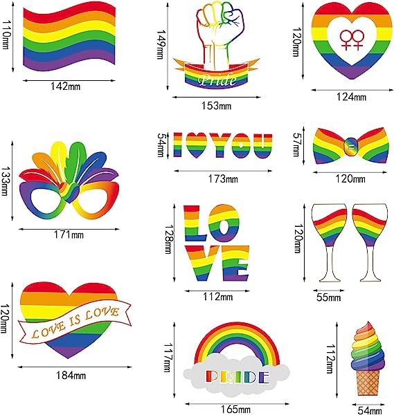 New 26-piece Set of Pride Month Rainbow Theme Photo Props Pride Day Party Funny Shooting