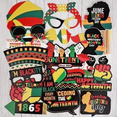 PZ282 Amazon Black Festival Black History Month 25 Party Party Decoration Photo Props Supplies