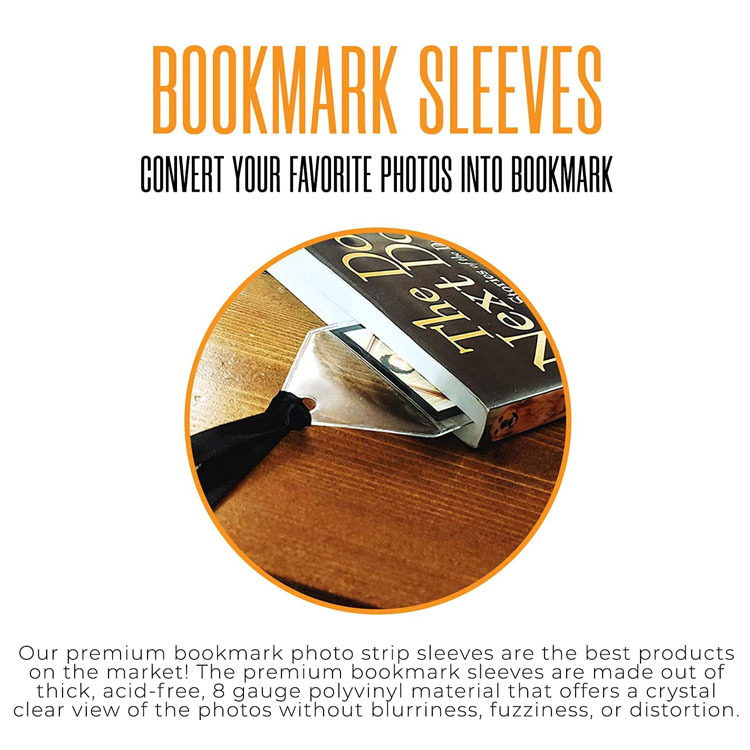 Photo Booth Bookmark Sleeve Insert Bookmark Clear Protective Film Wedding Ribbon Not Included
