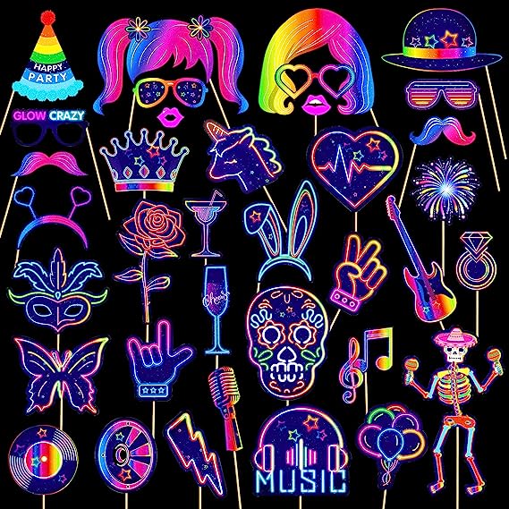 PZ245 25 luminous fluorescent theme glow birthday party theme birthday props supplies photo props