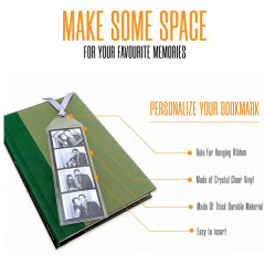 Photo Booth Bookmark Sleeve Insert Bookmark Clear Protective Film Wedding Ribbon Not Included