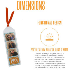 Photo Booth Bookmark Sleeve Insert Bookmark Clear Protective Film Wedding Ribbon Not Included