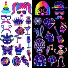 PZ245 25 luminous fluorescent theme glow birthday party theme birthday props supplies photo props
