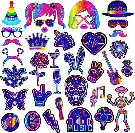 PZ245 25 luminous fluorescent theme glow birthday party theme birthday props supplies photo props