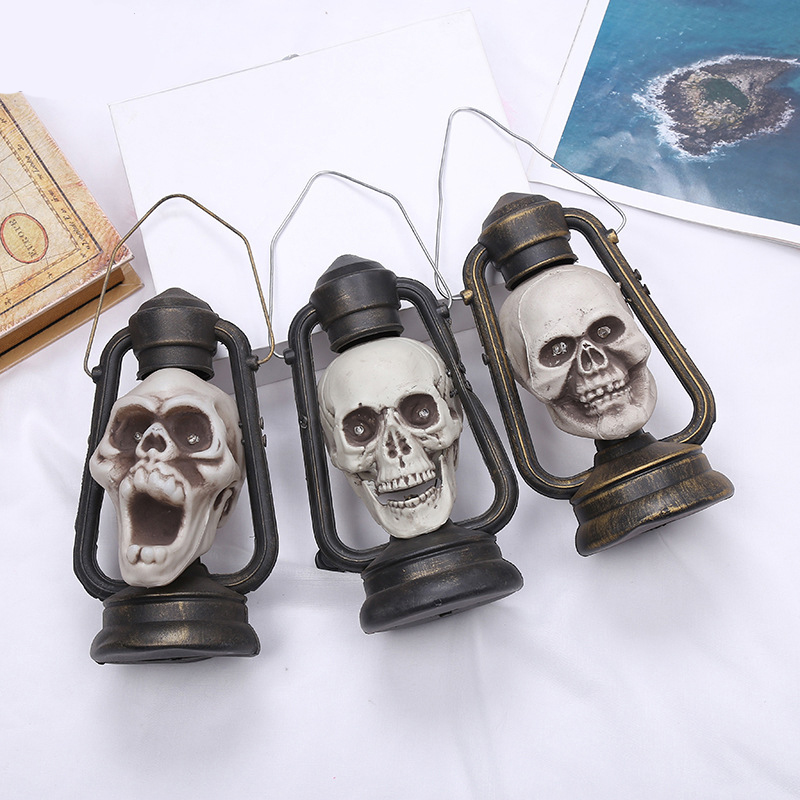 Halloween ghost head lamp party decoration props bar KTV skull head lamp venue layout electric pony lamp