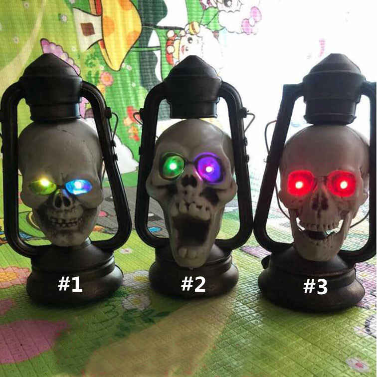 Halloween ghost head lamp party decoration props bar KTV skull head lamp venue layout electric pony lamp