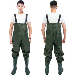 Lightweight waterproof wear-resistant nylon thickened water pants half-length one-piece rain pants fishing clothes reservoir suit