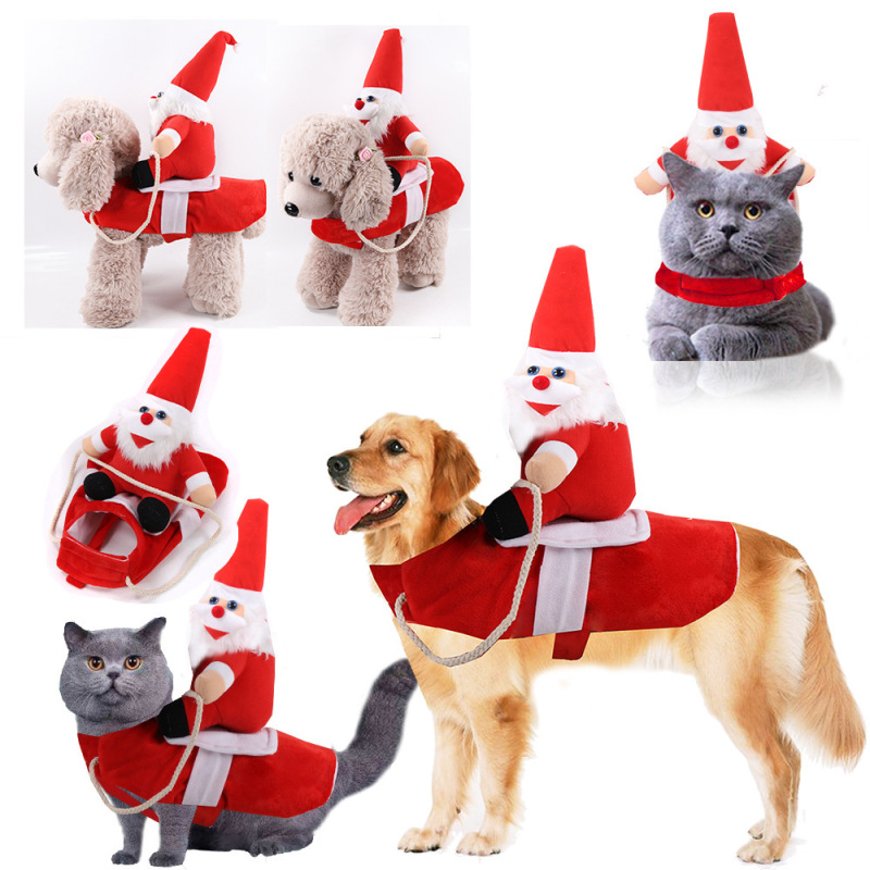 Big Dog Clothes Cat Pet Supplies Riding Dress Transformed into Halloween Santa Claus Clothes