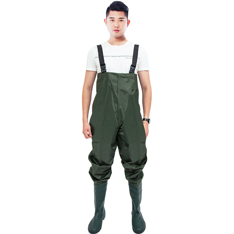 Lightweight waterproof wear-resistant nylon thickened water pants half-length one-piece rain pants fishing clothes reservoir suit