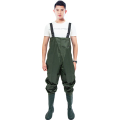 Lightweight waterproof wear-resistant nylon thickened water pants half-length one-piece rain pants fishing clothes reservoir suit