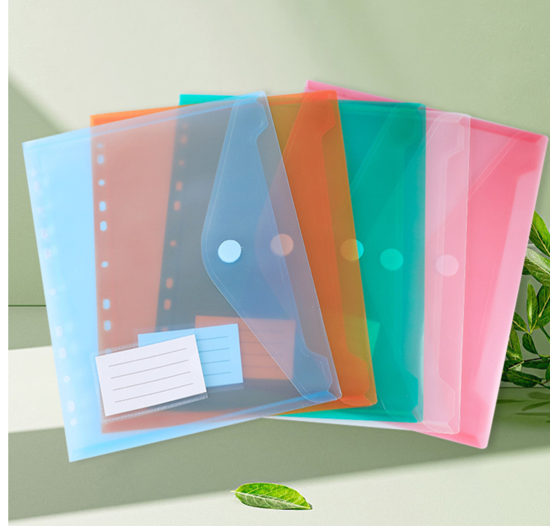 A4 Velcro Document Bag Transparent Waterproof and Dustproof Information Bag 5pcs/Set