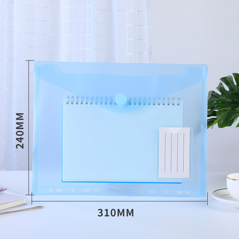 A4 Velcro Document Bag Transparent Waterproof and Dustproof Information Bag 5pcs/Set