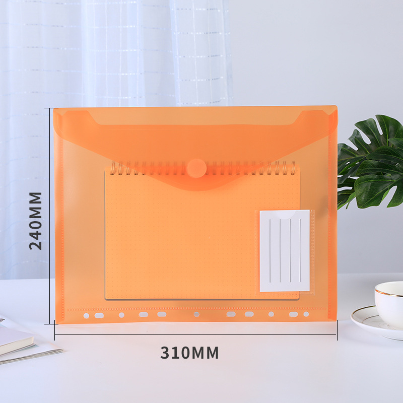 A4 Velcro Document Bag Transparent Waterproof and Dustproof Information Bag 5pcs/Set