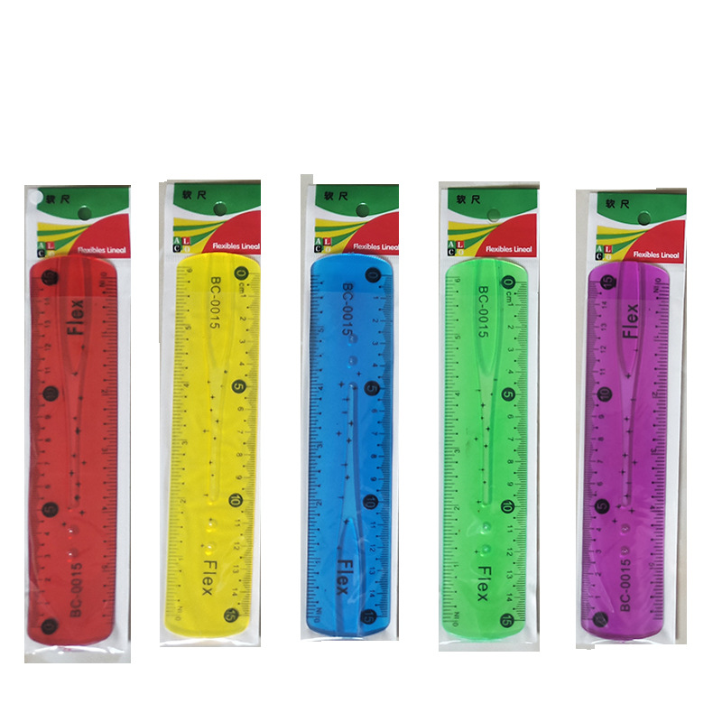 PVC color soft suit, bendable soft ruler 30cm soft ruler, candy-colored bendable ruler, folding ruler