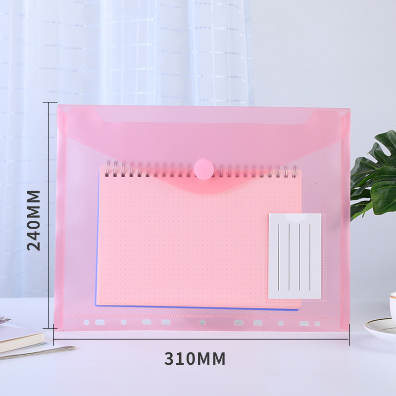A4 Velcro Document Bag Transparent Waterproof and Dustproof Information Bag 5pcs/Set