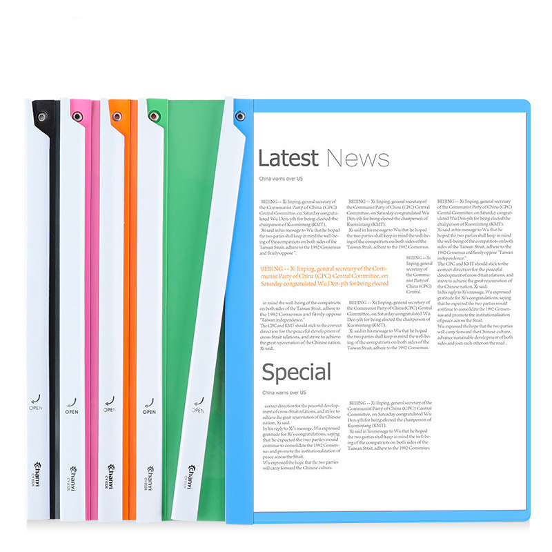 Rotary lever clip a4 lever clip pp transparent file folder information folder book clip test paper clip