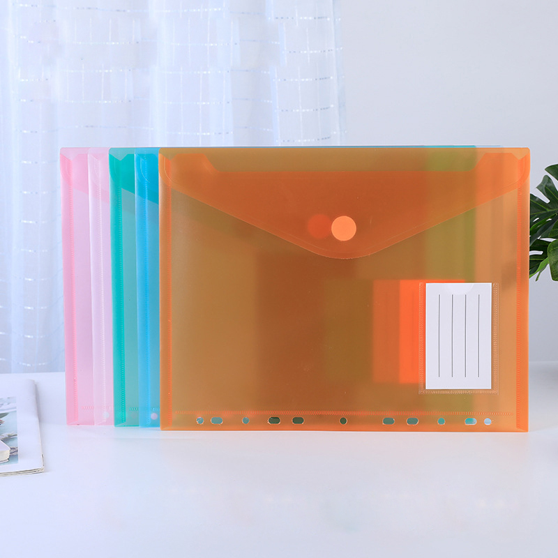 A4 Velcro Document Bag Transparent Waterproof and Dustproof Information Bag 5pcs/Set