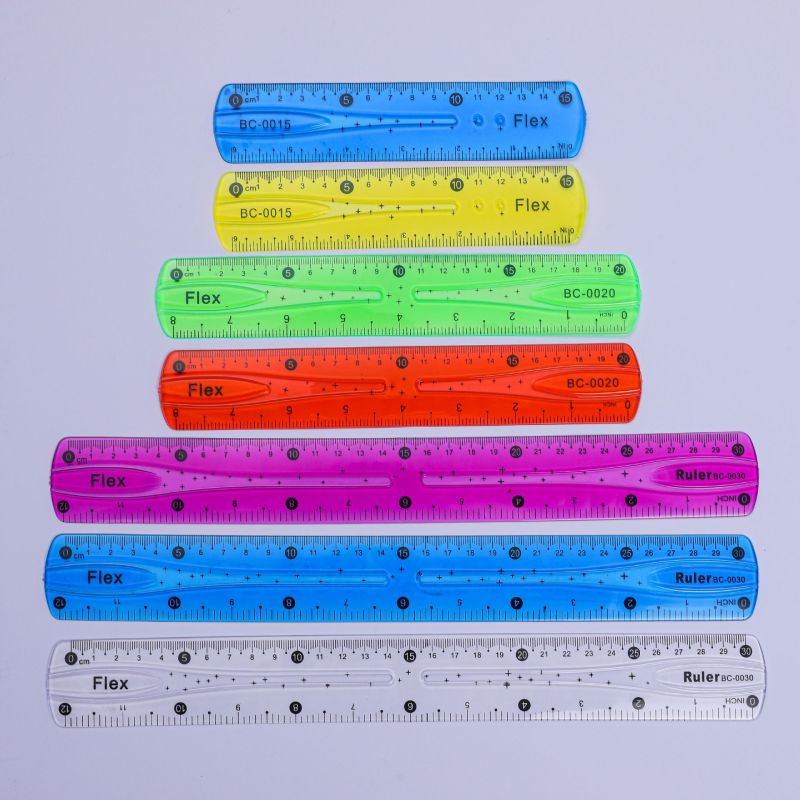 PVC color soft suit, bendable soft ruler 30cm soft ruler, candy-colored bendable ruler, folding ruler