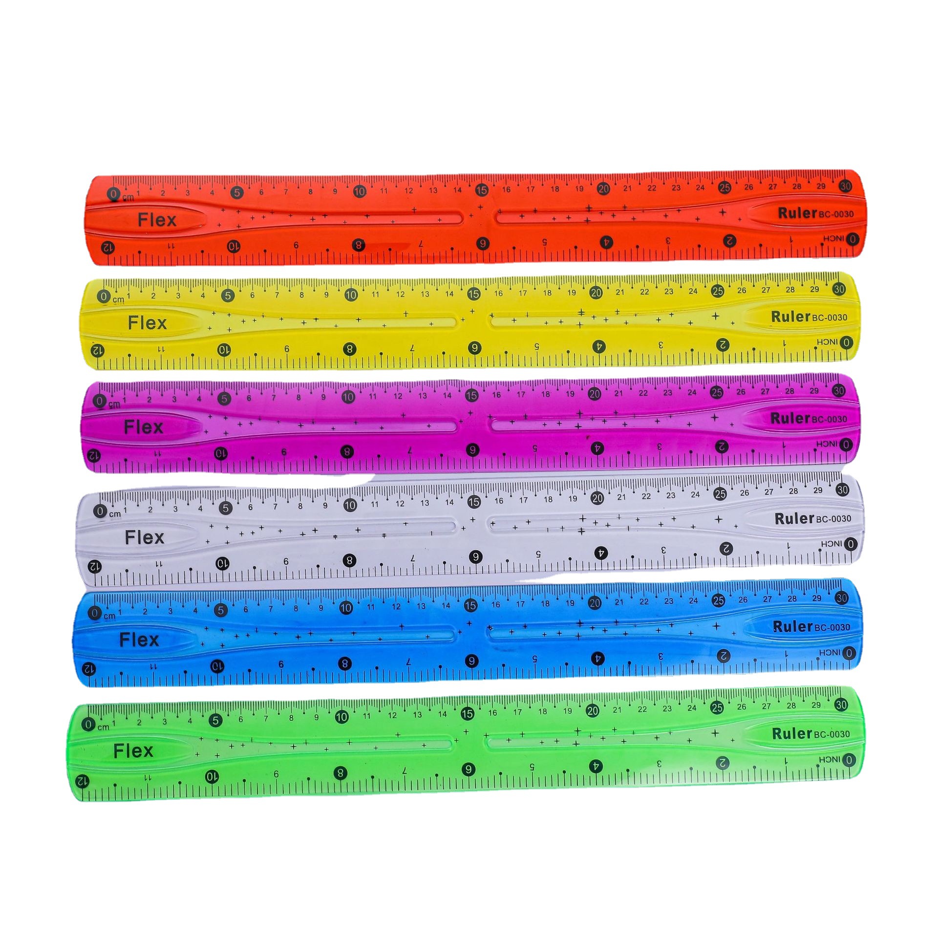 PVC color soft suit, bendable soft ruler 30cm soft ruler, candy-colored bendable ruler, folding ruler