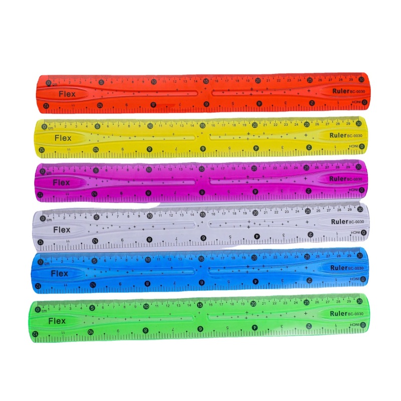 PVC color soft suit, bendable soft ruler 30cm soft ruler, candy-colored bendable ruler, folding ruler
