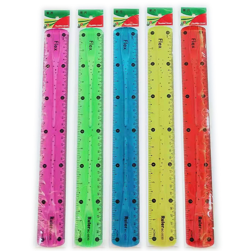 PVC color soft suit, bendable soft ruler 30cm soft ruler, candy-colored bendable ruler, folding ruler