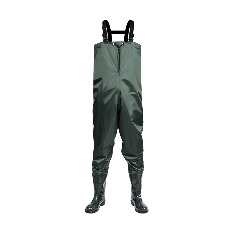 Nylon waders wholesale waterproof men's full-body waders water shoes one-piece leather fork reservoir men's wading clothing