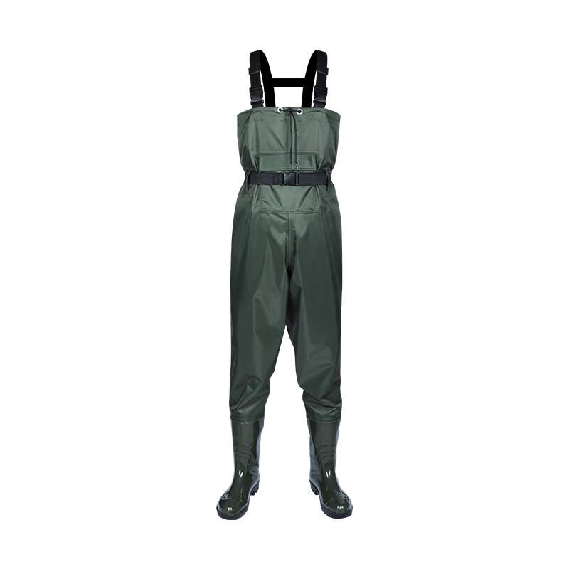 Nylon waders wholesale waterproof men's full-body waders water shoes one-piece leather fork reservoir men's wading clothing