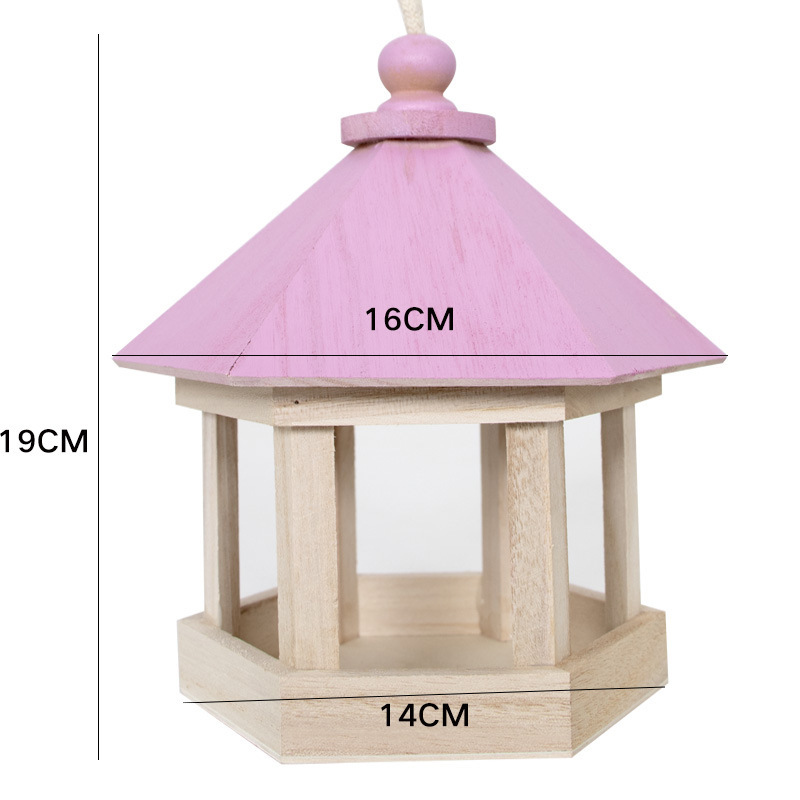 Wooden outdoor feeder for wild birds automatic feeding pigeons sparrow food box bird nest bird cage