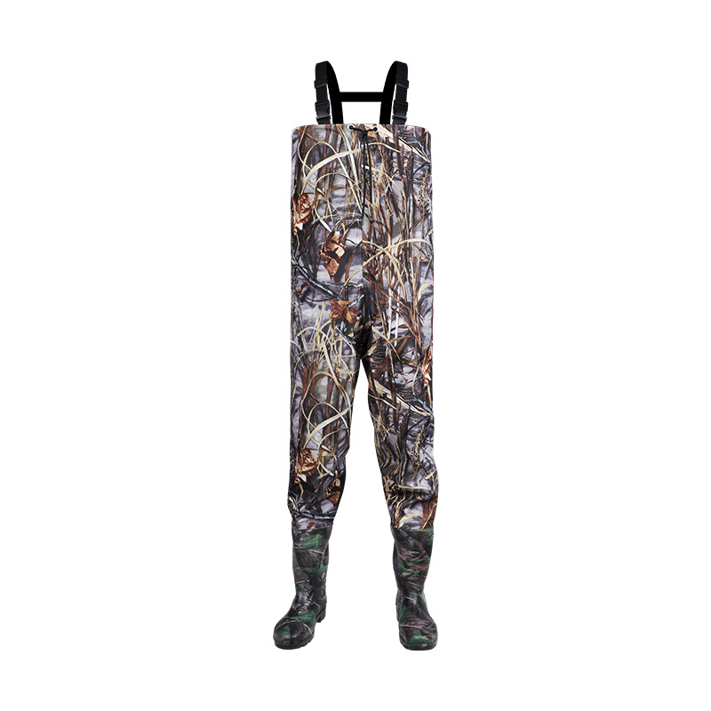 Nylon waders wholesale waterproof men's full-body waders water shoes one-piece leather fork reservoir men's wading clothing