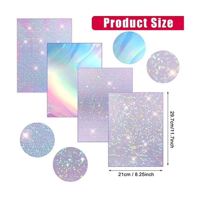 Hot selling A4 210*297mm grade printing paper laser diamond stickers