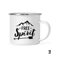 Heat Transfer Retro Ceramic Enamel Mug Classic Large Capacity Mug Gift Cup