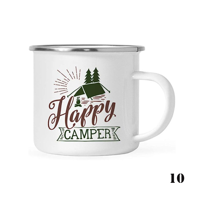 Heat Transfer Retro Ceramic Enamel Mug Classic Large Capacity Mug Gift Cup