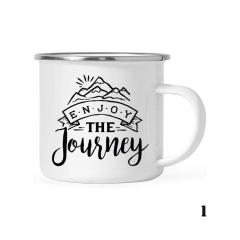 Heat Transfer Retro Ceramic Enamel Mug Classic Large Capacity Mug Gift Cup
