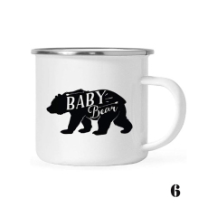 Heat Transfer Retro Ceramic Enamel Mug Classic Large Capacity Mug Gift Cup