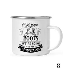 Heat Transfer Retro Ceramic Enamel Mug Classic Large Capacity Mug Gift Cup
